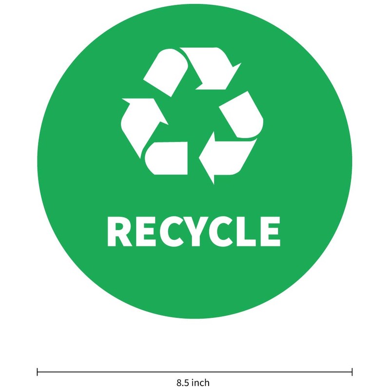 Recycle & Trash Decals (8.5 in) - Waterproof