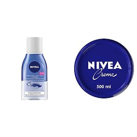 NIVEA Desmaquillante facial Bifásico de Ojos (125 ml), Elimina la mascara y y maquillaje a prueba de agua  Creme, crema humectante multipropósito...  
