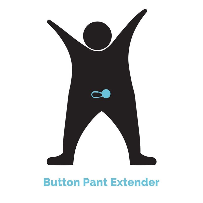 5-Pack Non-Flex Sturdy Plastic Button Pant Extender - Extra 1"