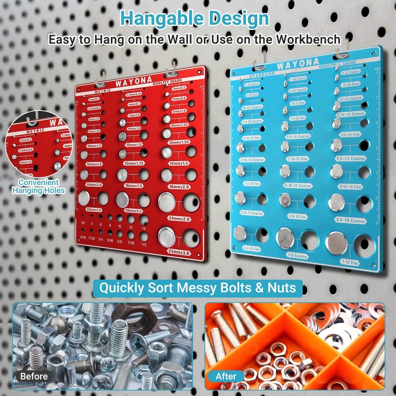 Wayona 66 Nut and Bolt Thread Checker - 27 Standard