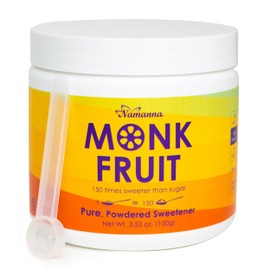NAMANNA Pure Monk Fruit Sweetener - Zero Calorie, Zero Carb, Paleo Safe (25% Mogroside V, 100g, 2000 Servings)