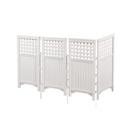 Suncast 4 Panel Reversible Outdoor Screen Enclosure, 44" (H) x 23" (W) per, White