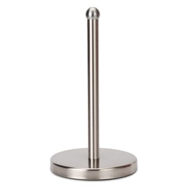 Heavy Weighted Towel Holder, Easy One-Handed Design for Kitchen Stand Dispenser, Sturdy Base for Standard and Mega Paper Rolls (Brushed - Stainless Steel Base)