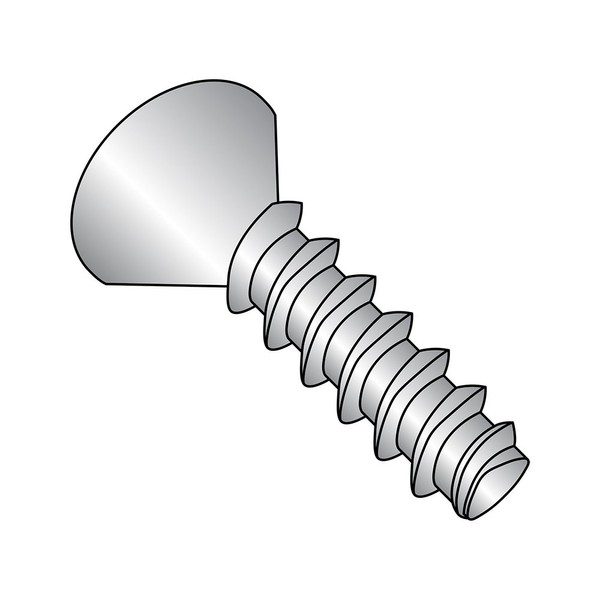 Small Parts 0808LPF188 18-8 Stainless Steel Thread Rolling Screw for Plastic, Passivated Finish, 82 Degree Flat Head, Phillips Drive, #8-16 Thread Size, 1/2" Length (Pack of 50)