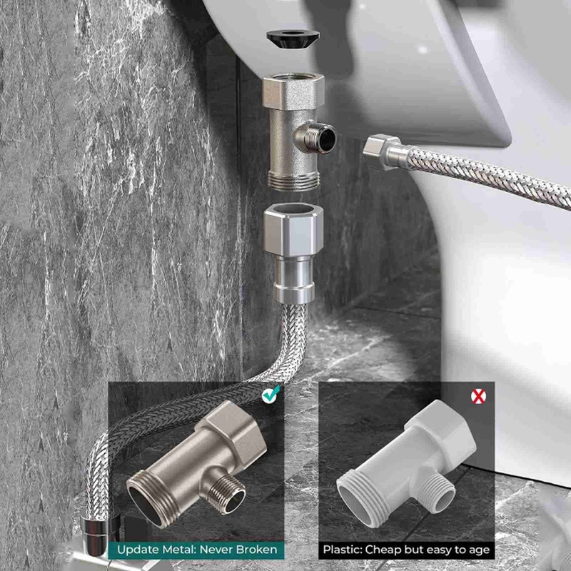 Bidet Toilet Seat Attachment NonElectric Dual Nozzle Adjustable Pressure SelfCleaning(G9/16