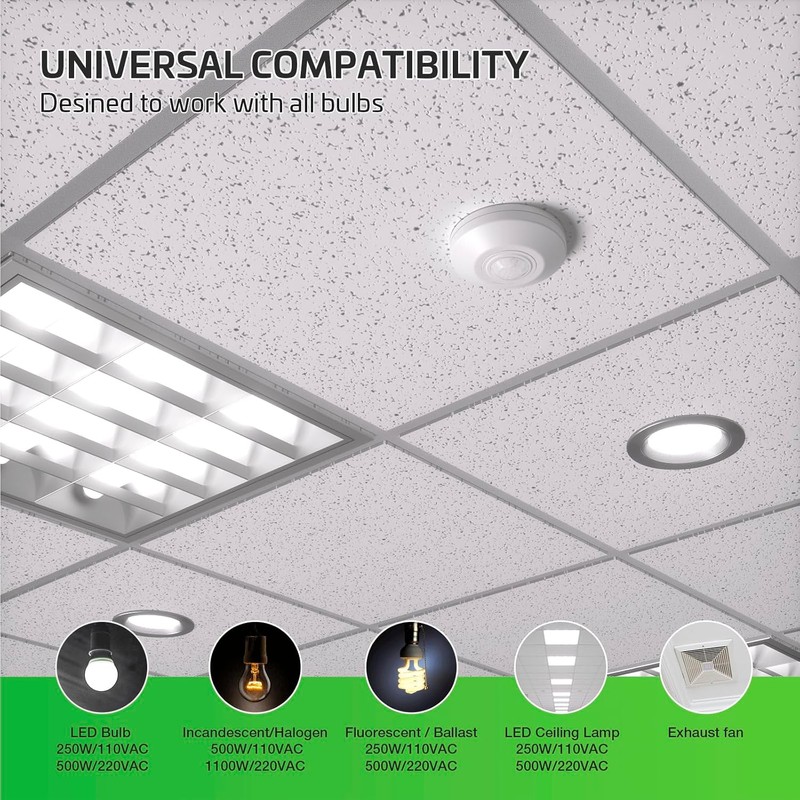 RAYZEEK 360 Degree Ceiling Mount Occupancy Sensor Switch, 5A,120V, High