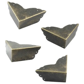Bivethoi 8 Packs Bronze Box Corner Protectors, Edge Cover Safety Guard Furniture Decorative Metal Table Corner (2.76" x 1.18")
