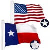 G128 Combo: American USA Flag & Texas TX State Flag