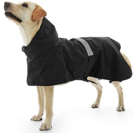 Nanaki Dog Raincoat with Hood Poncho-Waterproof Dog Rain Jacket Reflective Strip, Adjustable Rainproof Leash Hole Rain Coat Windproof for Puppy Medium Large Dogs Outdoor, Snow, Heavy Rain