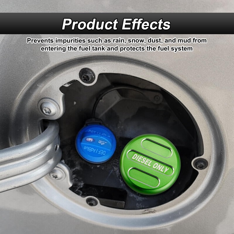 ROMELACK Magnetic Billet Aluminum Green Diesel Fuel Cap & Blue