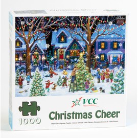 Vermont Christmas Company - Christmas Cheer Jigsaw Puzzle 1000 Piece - Finished Size 26 5/8" x 19 1/4" - Fully Interlocking & Randomly Shaped Pieces