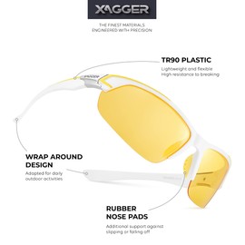 Xagger Polarized Sports Sunglasses for Men Women UV400 Wrap Around Baseball Softball Running Cycling Glasses
