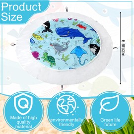 Tondiamo 6.6 x 6.6 ft Beach Pool for Toddler Baby Beach Pool Blanket 2 in 1 Waterproof Sandproof Kiddie Foldable Sand for Kid Vacation Picnic