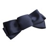 VINGTAINE H-321-NY Simple Feminine Big Ribbon Barrette, Navy, navy