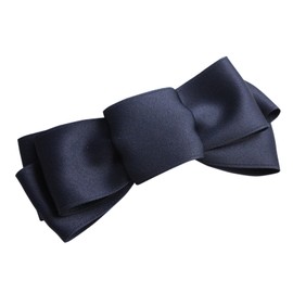 VINGTAINE H-321-NY Simple Feminine Big Ribbon Barrette, Navy, navy