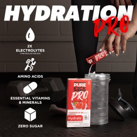 PURE KICK PRO Hydration Electrolyte Drink Mix, Strawberry Ice Pop, Includes 1 Box with 6 Packets in Each Box