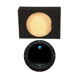 QPower Single Port 10 Inch Vented Shallow Subwoofer Enclosure Box and Planet Audio AC10D 1500 Watt Dual Voice Coil Car Audio Subwoofer Speaker