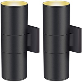 Outdoor Wall Light,Bling Exterior Lighting - ETL Listed,Aluminum Waterproof Wall Mount Cylinder Design - Up Down Light Fixture for Porch, Backyard and Patio (2 Pack)