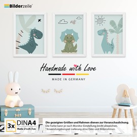 Bilderzeile® Children's Poster Set of 3 Pictures, Wall Pictures for Children's Room in DIN A4 size, Girls’, Boys’ Posters for Children and Baby Room
