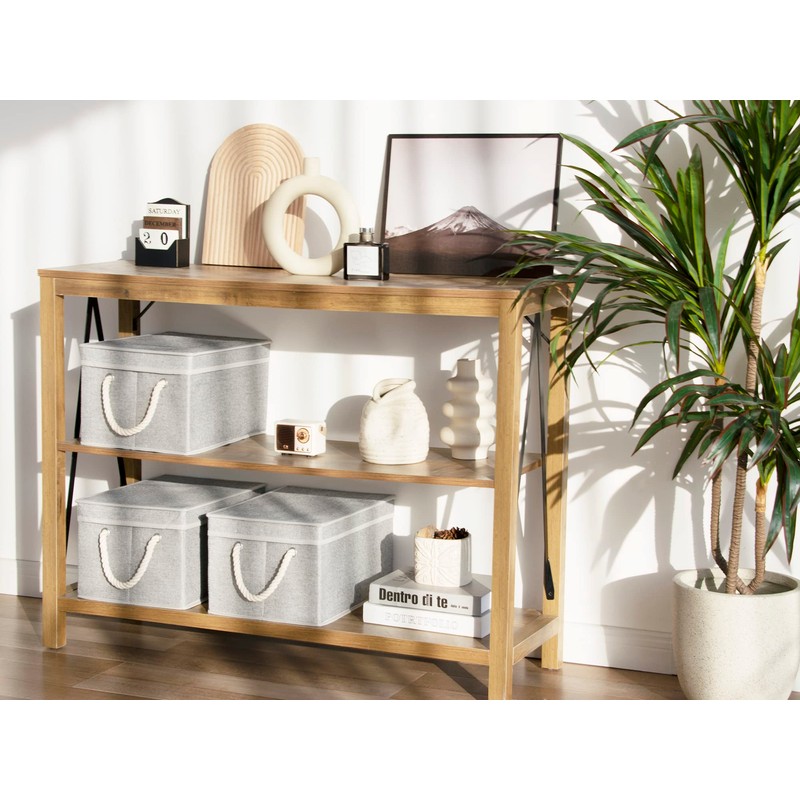 StorageWorks Storage Bins with Lids, Decorative Storage Boxes with Lid