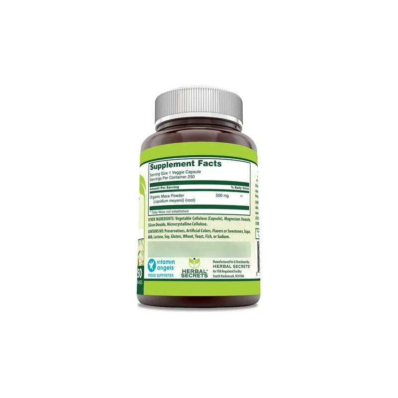 Herbal Secrets Maca 500 Mg 250 Cápsulas Vegetales