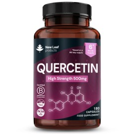Quercetina 500mg Cápsulas 6 Meses Suministro Salud Inmune Suplemento Alta Resistencia