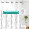 LXBNI No Hook Grey White Striped Shower Curtain with Snap