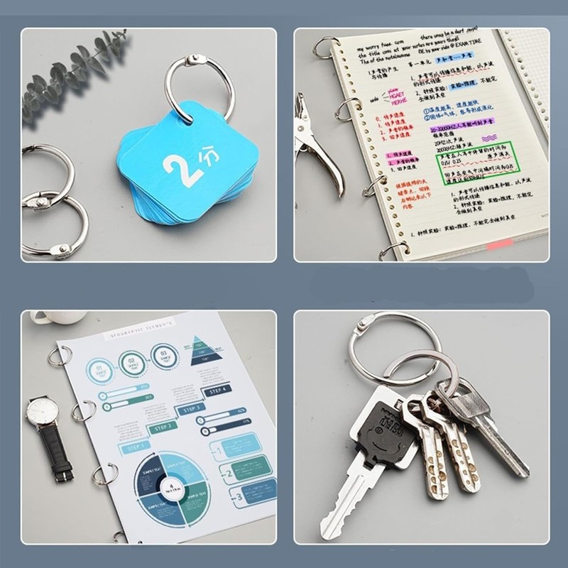 Metal Binder Rings, 2 Inch Diameter, 10 Pack, Silver Nickel