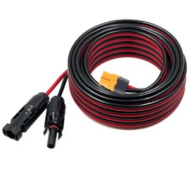 ZkeeShop Solar to XT60 Charge Extension Cable 25FT 12AWG XT60 Adapter to Solar Panel Connector Cable Compatible with Ecoflow River Delta Series Bluetti Power Station Solar Panel 7.62m (12AWG)/25FT