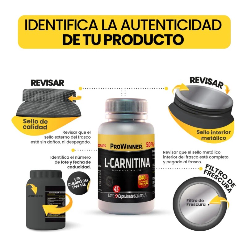 Suplemento L-carnitina (30 Cps) 50 Extra - Prowinner Sin Sabor