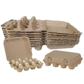 QIUMING Quail Egg Boxes Quail Eggs Reusable Box Egg Cardboard Quail Eggs Stackable for Storage of Quail Eggs, Poultry Eggs, Avoid Mess (Yellow, 12 Compartments)
