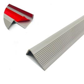 Stair Nosing 72inch Gray Anti-Slip Stair Edge Protector,Waterproof Self Adhesive Stair Nose Molding Trim Vinyl RubberStair Edging Staircases for Outdoor & Indoor