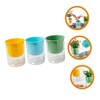 Kisangel Lazy Self Watering Flower Pots 3 Pack Round Glass-Like
