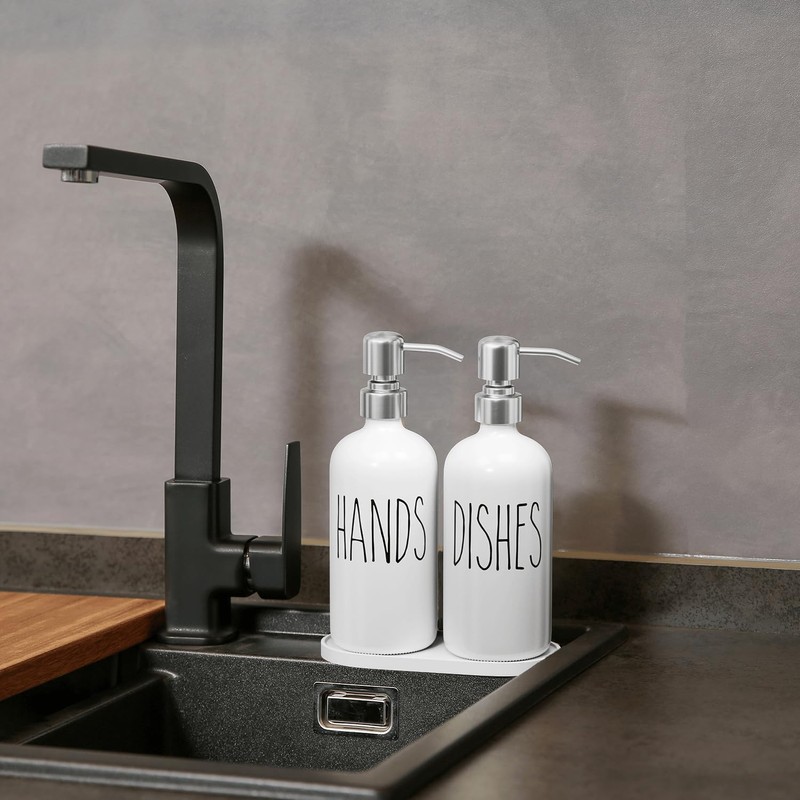 MOMEEMO Soap Dispenser for Kitchen Sink, White Soap Dispenser with