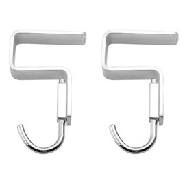 Hdtyyln 2 Pack Student Desk Space Aluminium Alloy Nail-Free Hook Office Bag Hook Clothes Hook (2.1cm/0.82",Suitable for 2 cm/0.78" Thick Plate.)