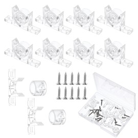 HJZHII 10 Pairs False Front Clips, False Cabinet Front Clips with Screws Reinforced Sink Tip Out Snap with Clear Storage Case Sink Replacement for Kitchen Fronts Cabinet Drawer(Clear)