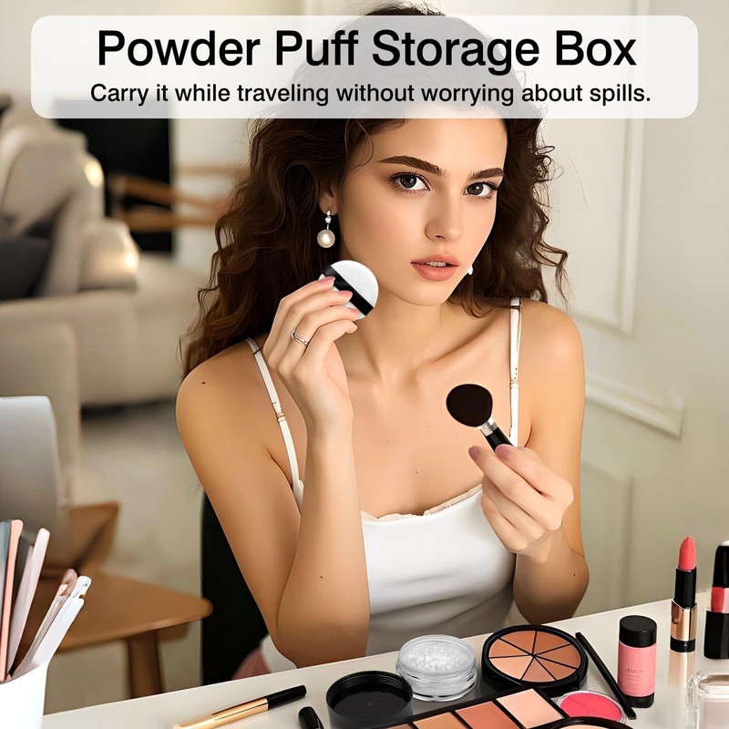 10g Refillable Loose Powder Container with Sifter & Puff –