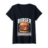 Womens Burger Connoisseur Juicy Cheese Delight V-Neck T-Shirt