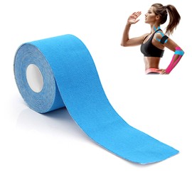 5 m Kinesiology Tape, Kinesiology Tape, Kinesiology Tape, Tape Sport, Waterproof, for Sports, for Knee, Shoulder and Elbow, Muscle Firming Bands (Blue / 5 cm x 5 m)