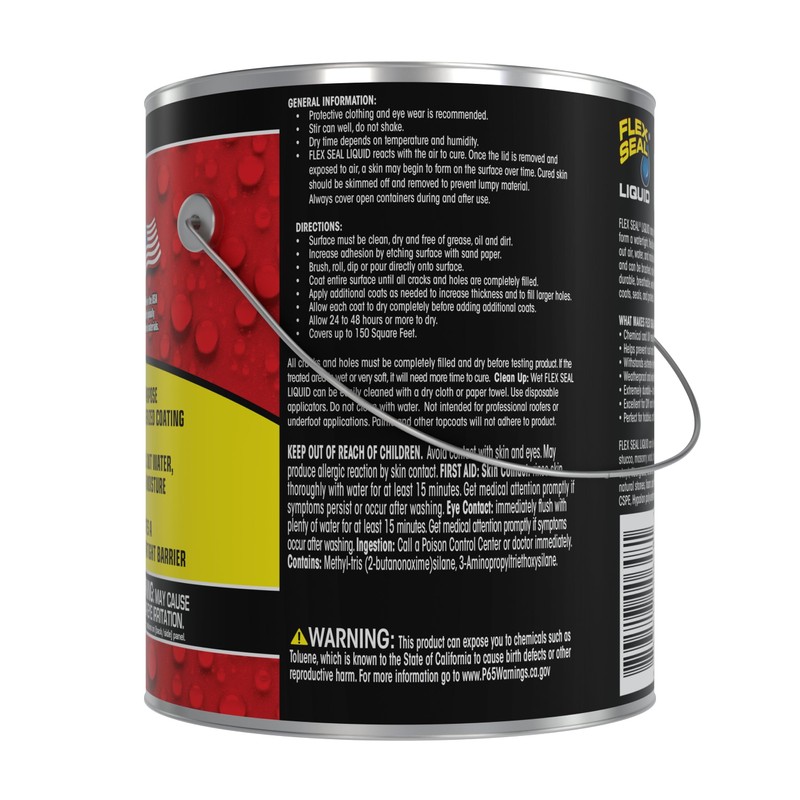 Flex Seal Liquid, Rubber Coating Sealant, Waterproof, Flexible, Breathable, and