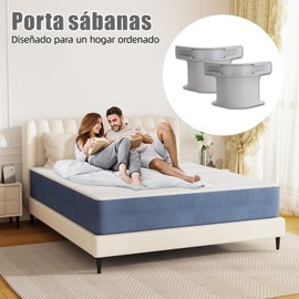 4 Piezas Clips de Sujeción de Sábanas, Sujetador de Sabanas de Cama Clip Universal Ajustable para Sábanas, No Más Sábanas Sueltas, Ceniza