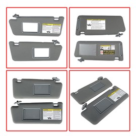 WFLNHB Gray Driver and Passenger Side Sun Visor Set Left and Right Replacement for 2005-2015 Toyota Tacoma 74320-35C10-B0 74310-35C10-B0 74320-04181-B1 74310-04181-B1