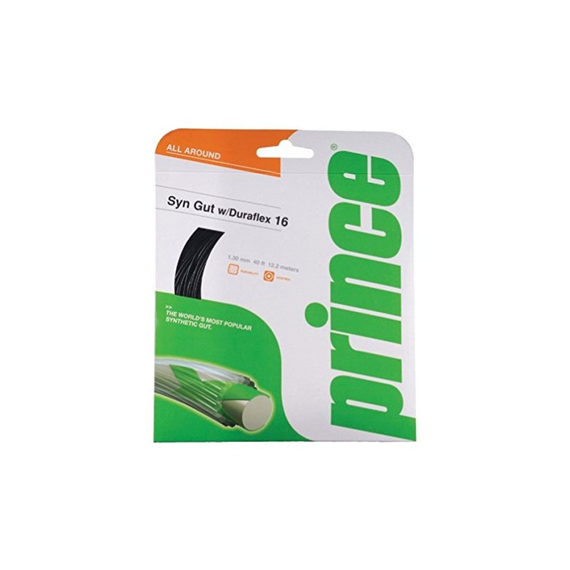 Prince Synthetic Gut Dura Flex String Set - Black, 1.3