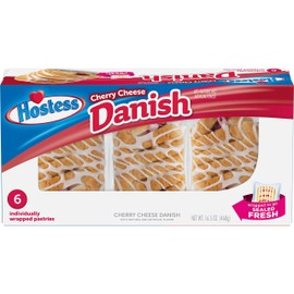 Hostess Cherry Cheese Danish | Individually Packaged | 36 Count Case