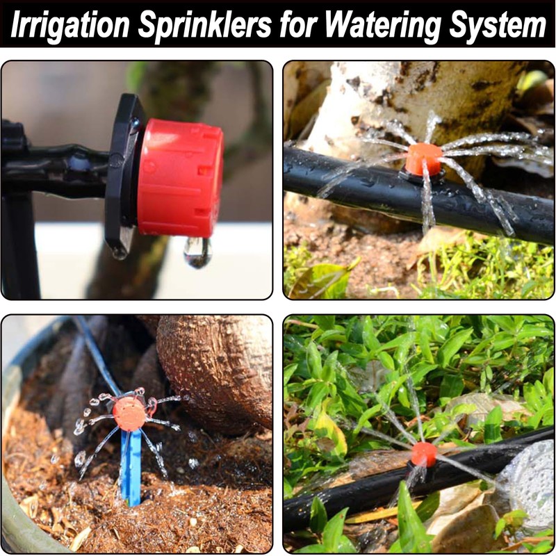150 Pcs Adjustable Micro Drip Irrigation Sprinklers 1/4 Inch Universal