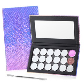 Baluue 1 Makeup Palette Mermaid Design with Pans Scraper Spacious Eyeshadow Holder for Blushes Highlighters Stylish Cosmetics Palette for Makeup Lovers