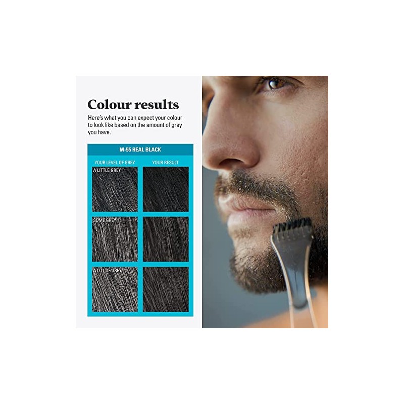 Bigote y barba de gel de color negro real M-55