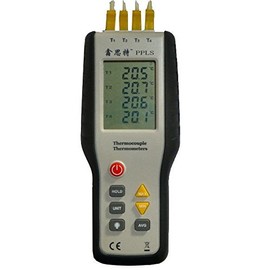PPLS 4 Channel Digital Thermocouple Thermometer with 8 K Type Thermocouple