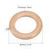sourcing map 6Pcs Wooden Curtain Drapery Rings, 2.75 Inch Curtain