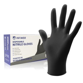 Infimor Powder-Free Nitrile Gloves 3 Mil Non-Sterile Disposable Nitrile Gloves Latex Free Cleaning Gloves Food Prep Cooking Gloves
